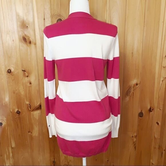 Tommy Hilfiger pink/ white striped cardigan size S - Picture 5 of 8